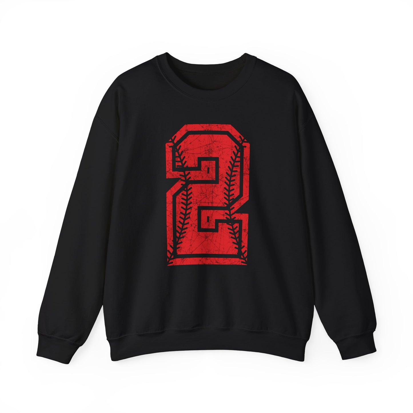 PERSONALIZED - Braves Baseball Distressed Number Unisex Heavy Blend™ Crewneck Sweatshirt