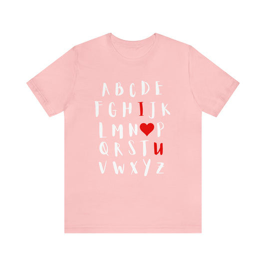 I Love You Alphabet Short Sleeve Tee