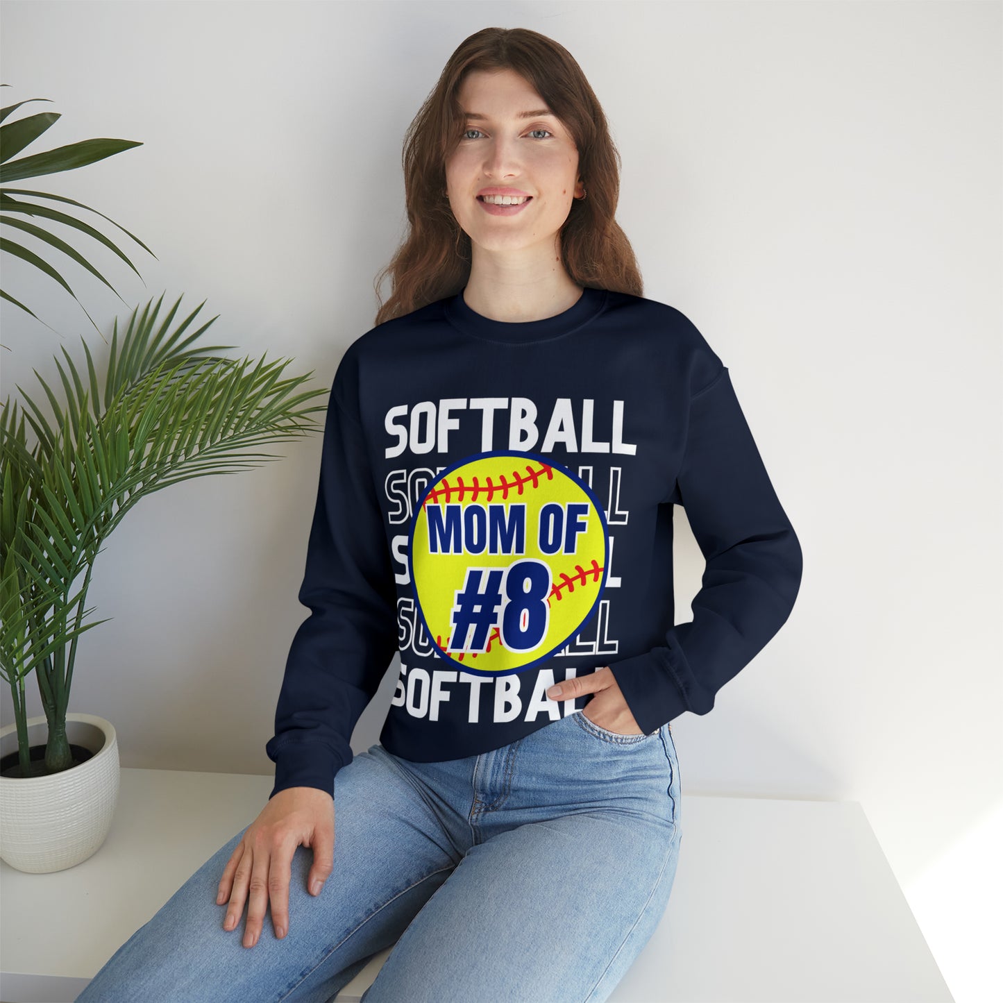 PERSONALIZED -  Softball Crewneck Sweatshirt