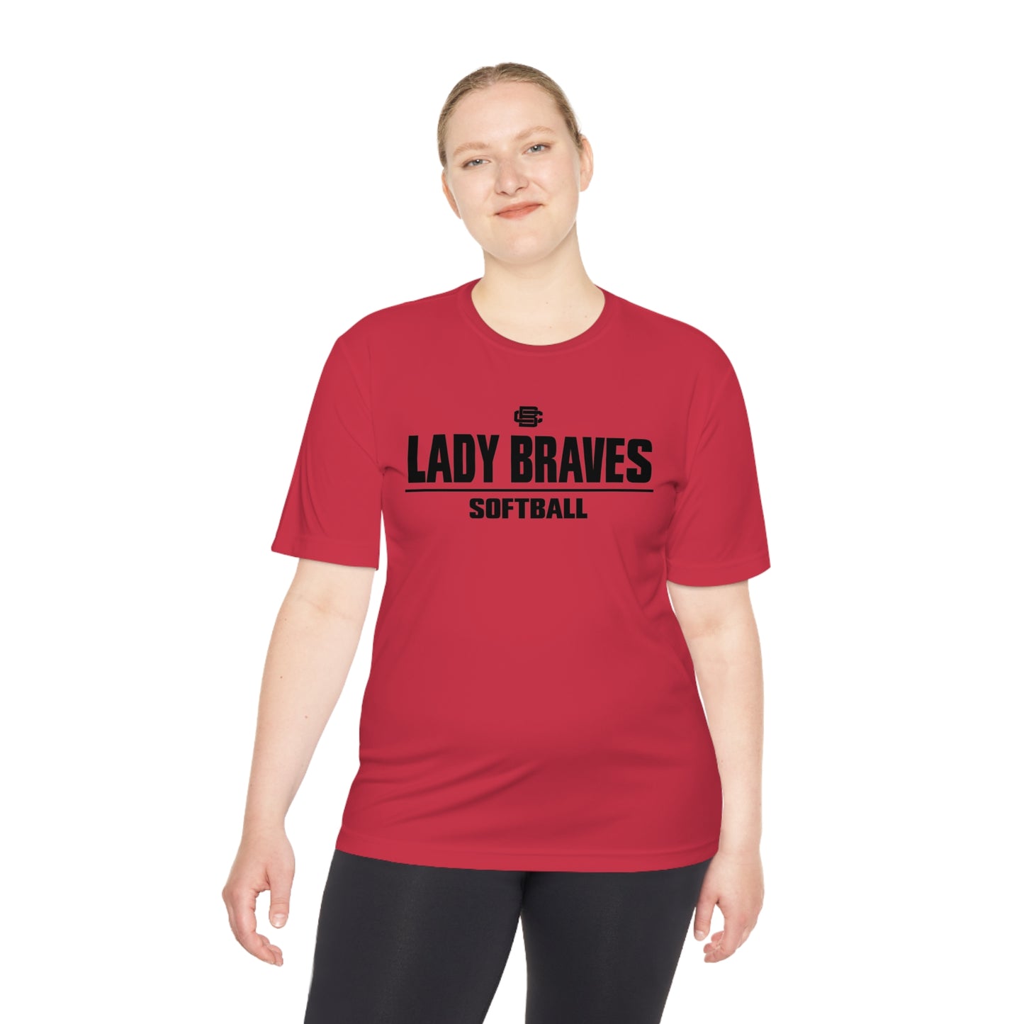 Lady Braves Softball Moisture Wicking Tee