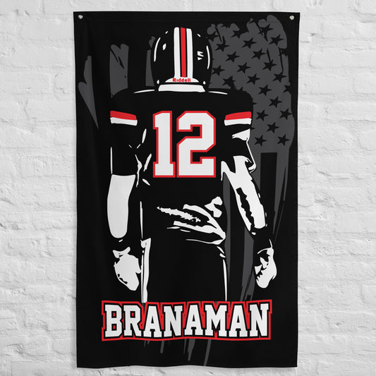 PERSONALIZED - Braves Football 3' x 5' Flag - Vertical