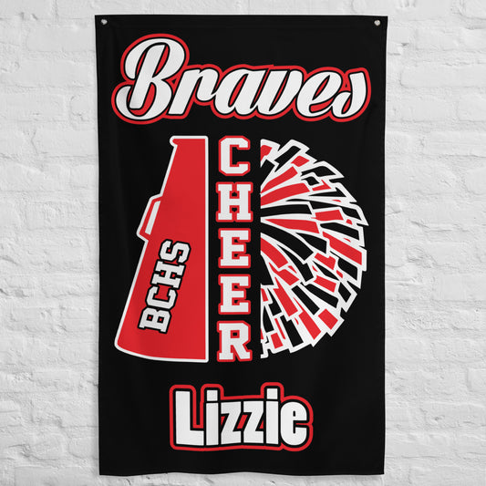 PERSONALIZED - Braves Cheer 3' X 5' Flag