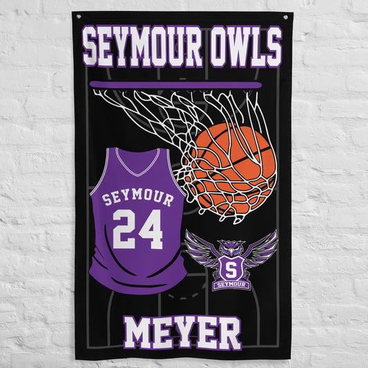 PERSONALIZED - Seymour Owls Basketball 3' x 5' Wall Flag