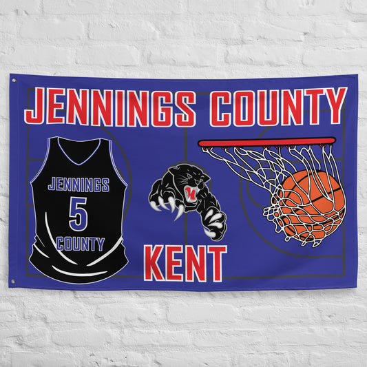PERSONALIZED - Jennings Co Basketball 5' x 3' Wall Flag