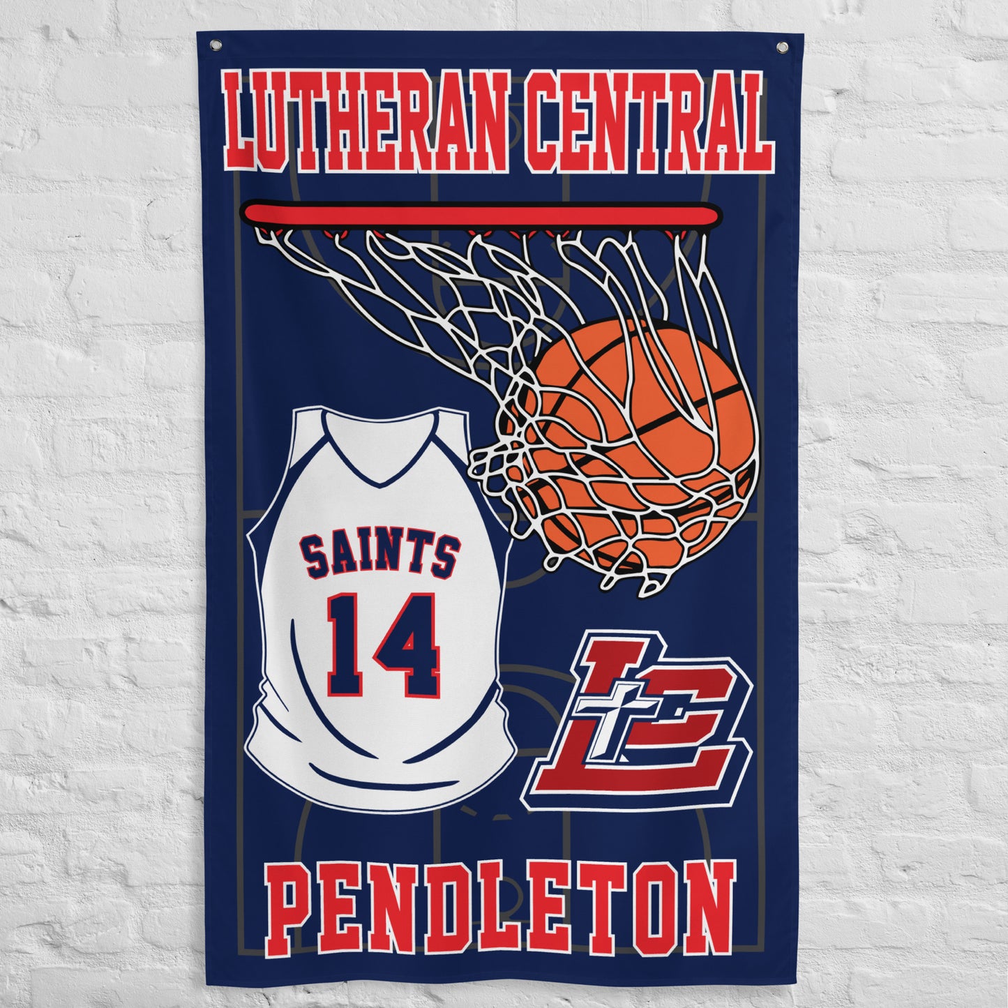 PERSONALIZED - LC Saints Basketball 3' x 5' Wall Flag