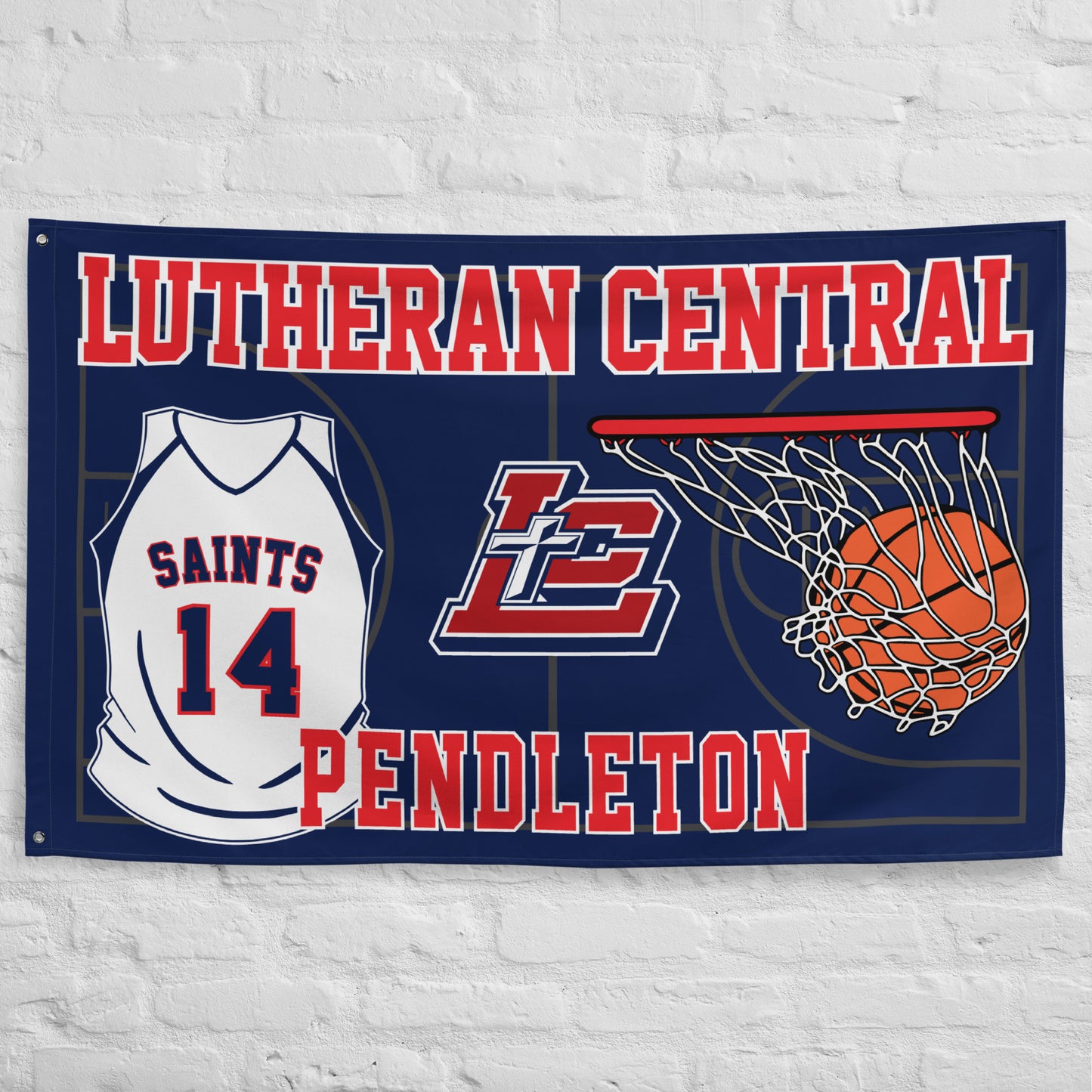 PERSONALIZED - LC Saints Basketball 5' x 3' Wall Flag