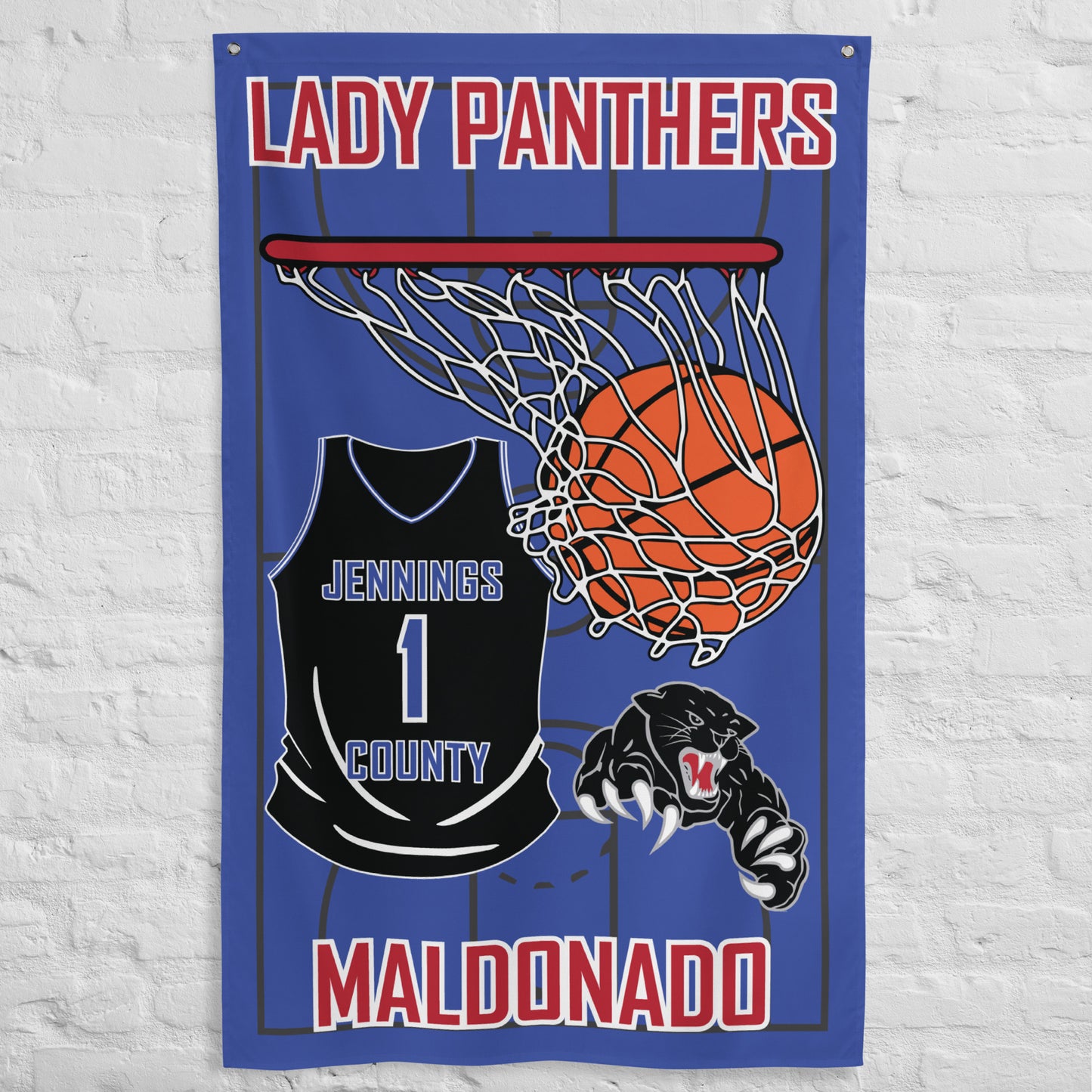 PERSONALIZED - Lady Panthers Basketball 3' x 5' Wall Flag