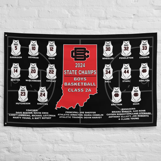 Braves Basketball State Champs 5' x 3' Wall Flag